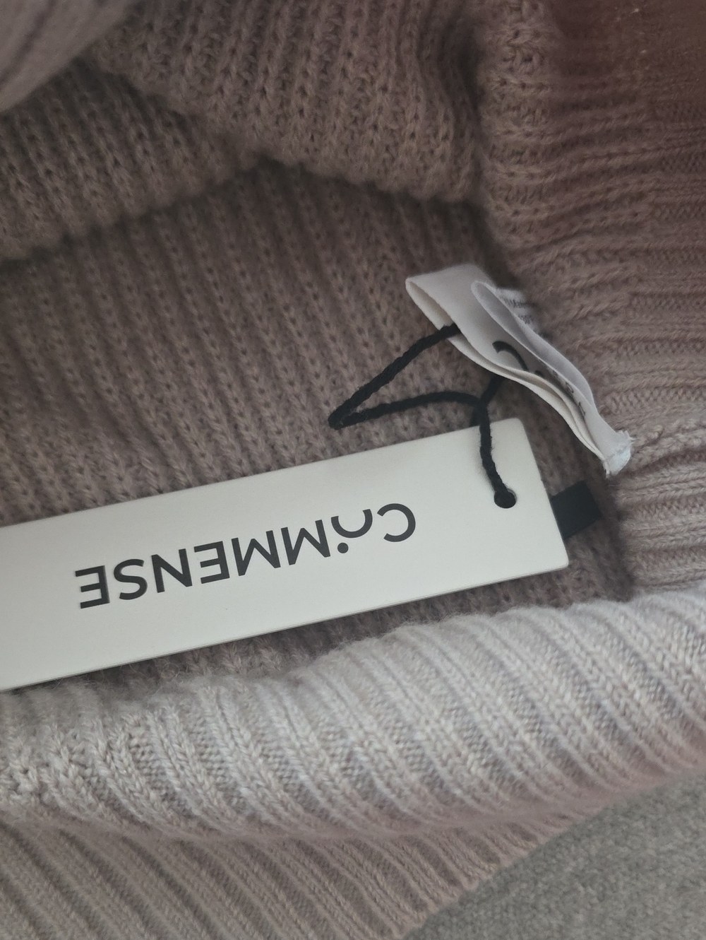 NWT COMMENSE | Tie Neck Contrast Trim Wool Blend Cardigan - Picture 9 of 9